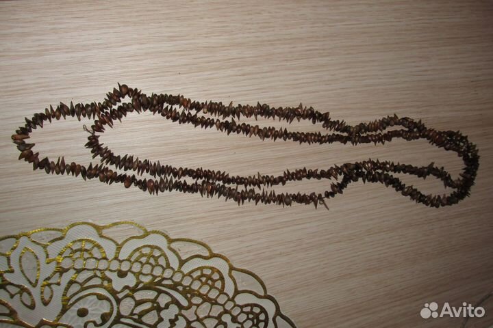 Бусы-ожерелье в стиле Boho из яблочных косточек