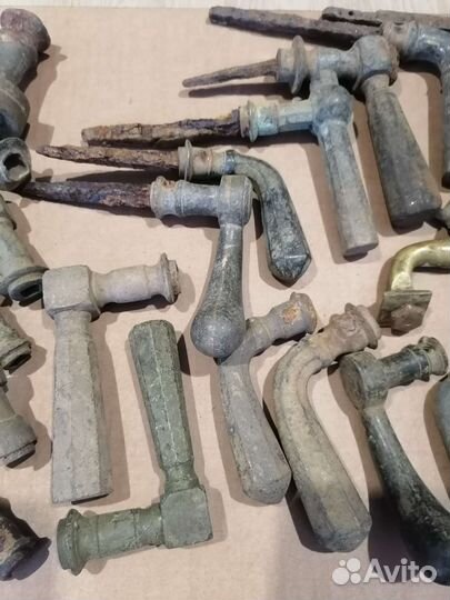 Ручка дверная, латунная, старинная