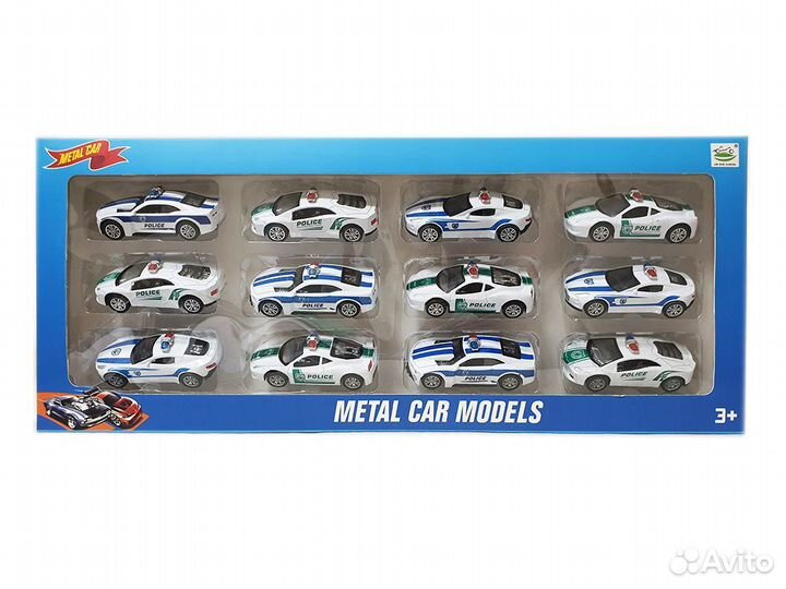 Набор из 12 машинок полицейских 7 см