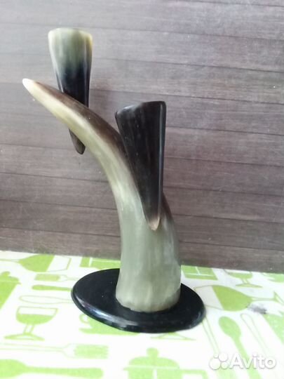 Подсвечник из рога буйвола СССР