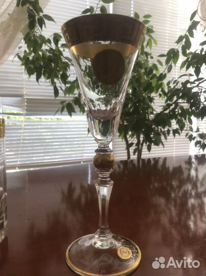 Графин, стаканы,бокалы и фруктовница хрусталь