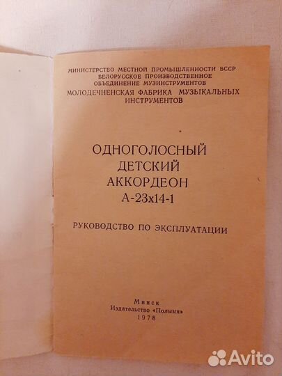 Аккордеон детский