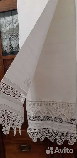 Рушник старинный, скатерть лен