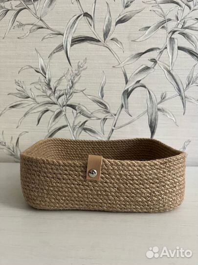 Джутовая корзина для хранения