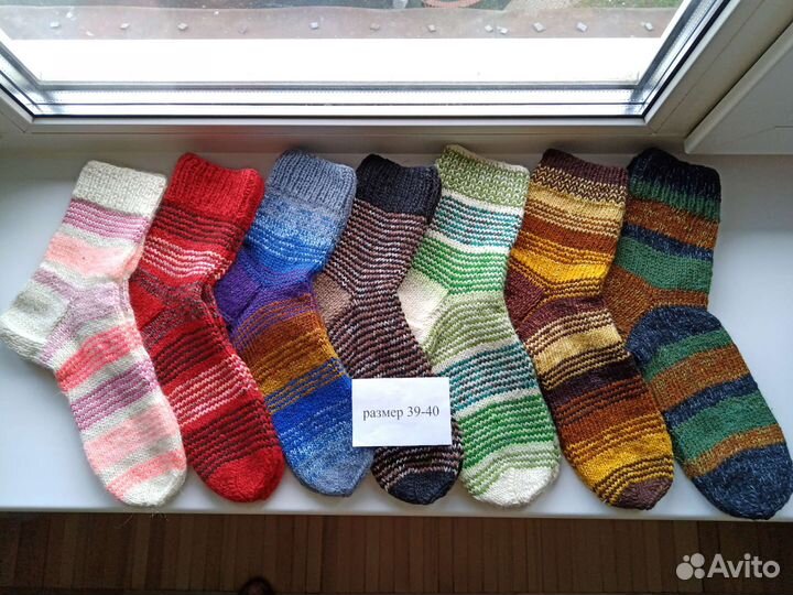 Шерстяные носки ручной вязки 36-46 размеры
