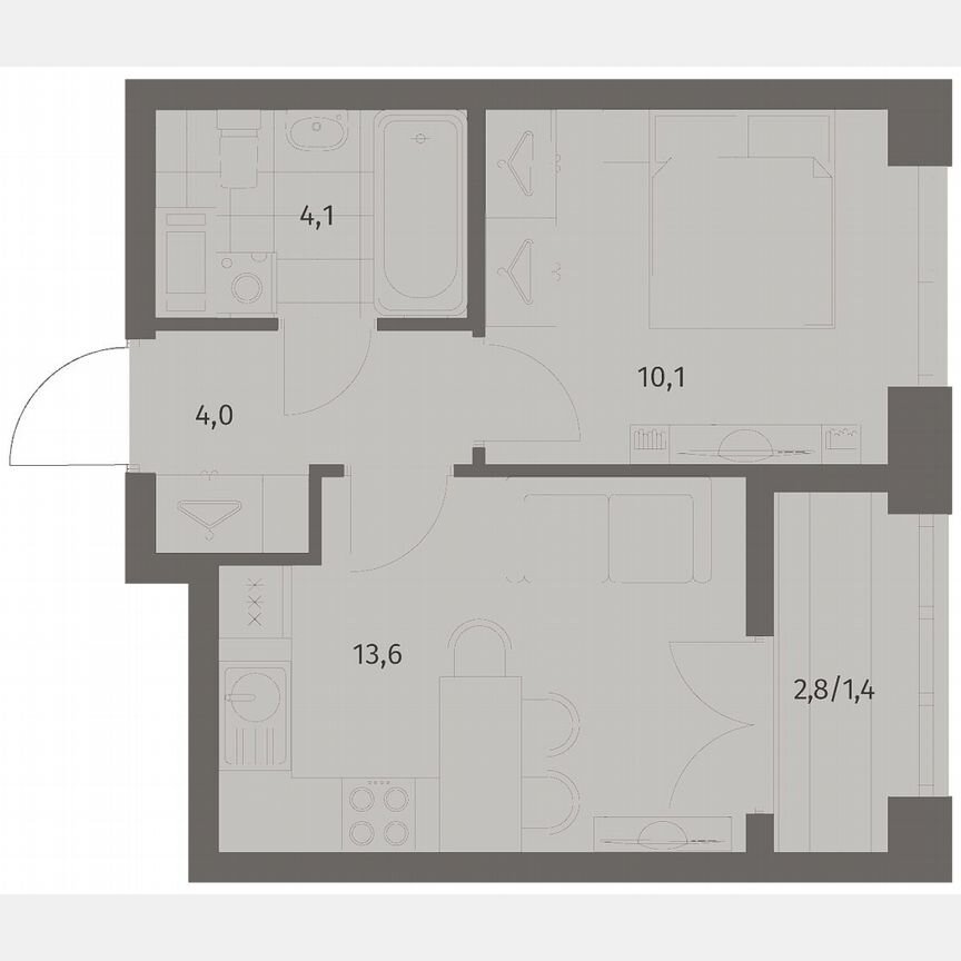 1-к. квартира, 33,2 м², 5/11 эт.