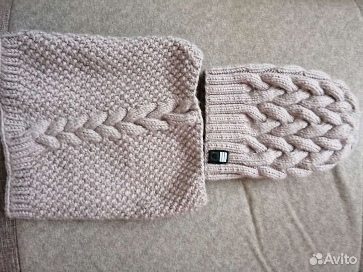 Комплект шапка и снуд женский