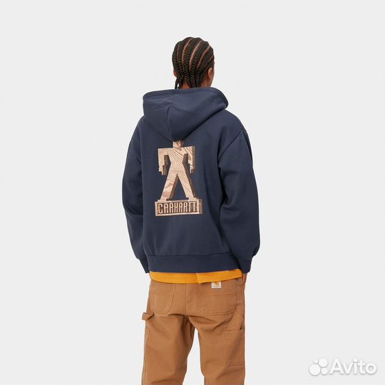 Зип Худи Carhartt Built Zip Hoodie Blue Оригинал