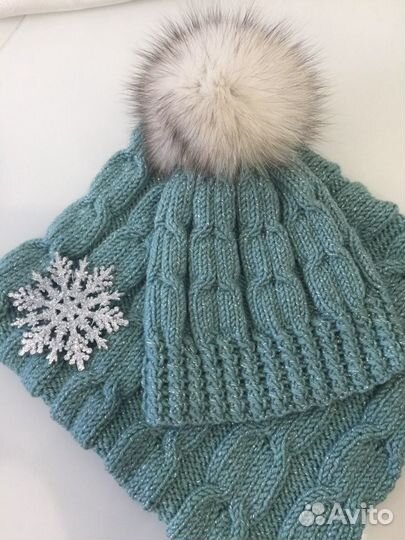 Шапочка и снуд ручной работы