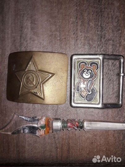 Ручка самодельная СССР.Бляхи ремень СССР