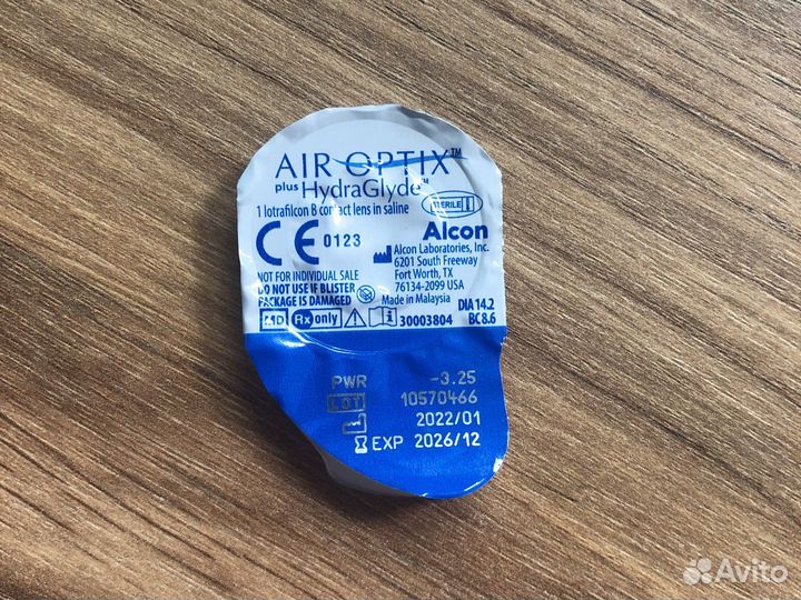 Контакные линзы air optix -3,5