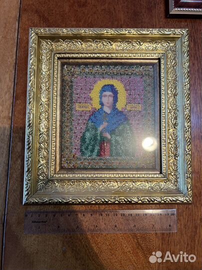 Икона освященная Дарья Римская. Из бисера