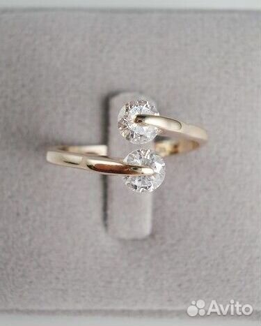 Кольцо 16,5 и 17,5 р-р, позолота, новое