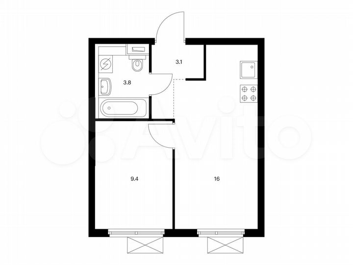 1-к. квартира, 32,3 м², 14/25 эт.