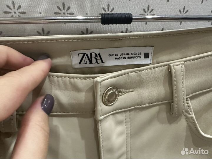 Брюки Zara экокожа