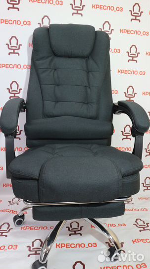 Кресло директора/руководителя, черное, ткань