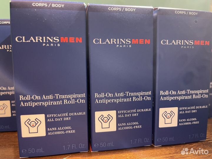 Clarins men anti-transpirant roll-on дезодорант