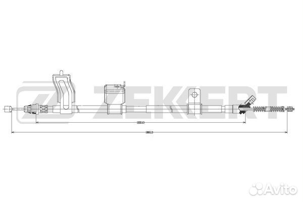 Трос стояночного тормоза задн. лев. Nissan Qashqai
