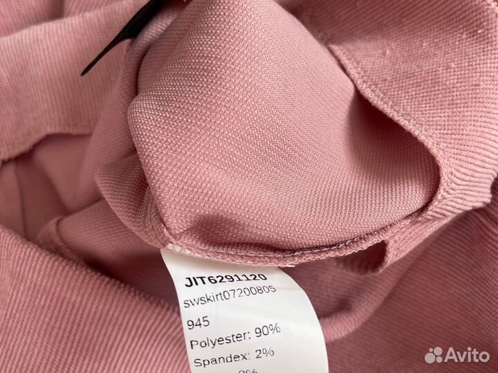 Розовая вельветовая мини юбка S