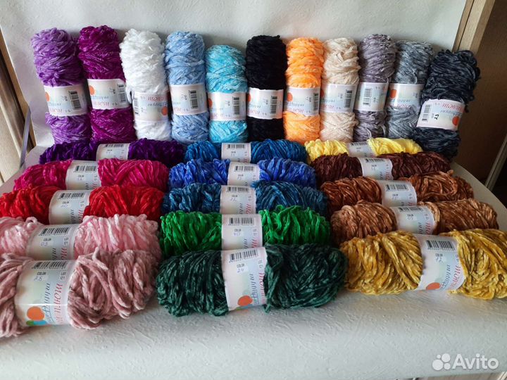 Пряжа для вязания плюшевая