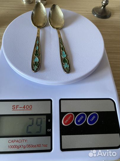 Серебряные ложки с эмалью