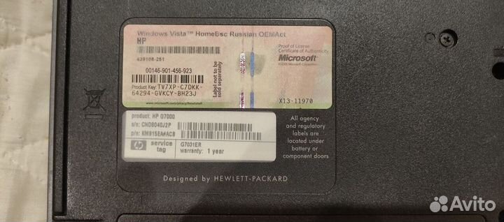 Ноутбук Hp G7000