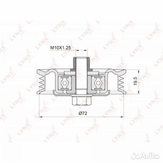 Lynxauto PB-5043 Ролик натяжной приводного ремня