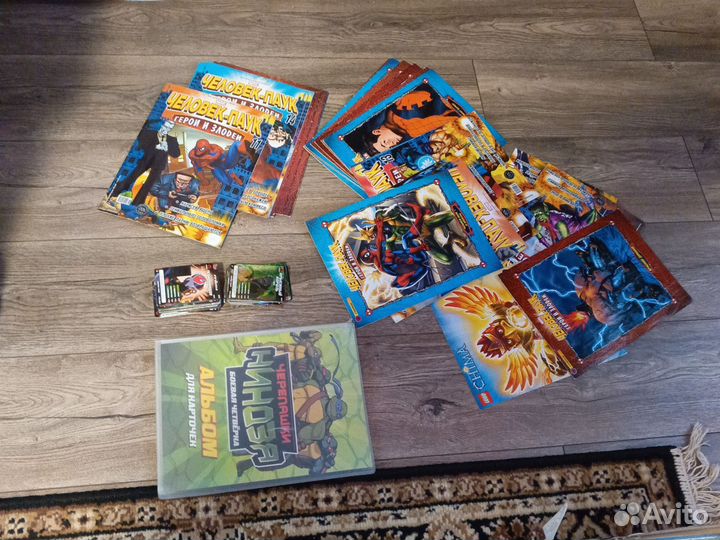 Комиксы человек паук, карточки черепашки ниндзя