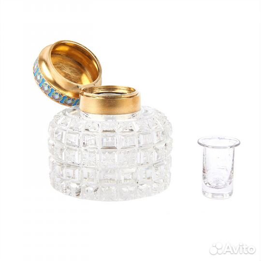 Серебряная чернильница с эмалью. 84 проба 19 век