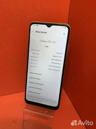 Samsung Galaxy A22 5G, 4/64 ГБ