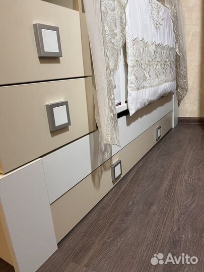 Кровать с матрасом бортики и балдахин