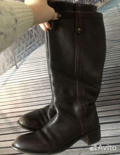 Сапоги massimo dutti 38 натуральная кожа