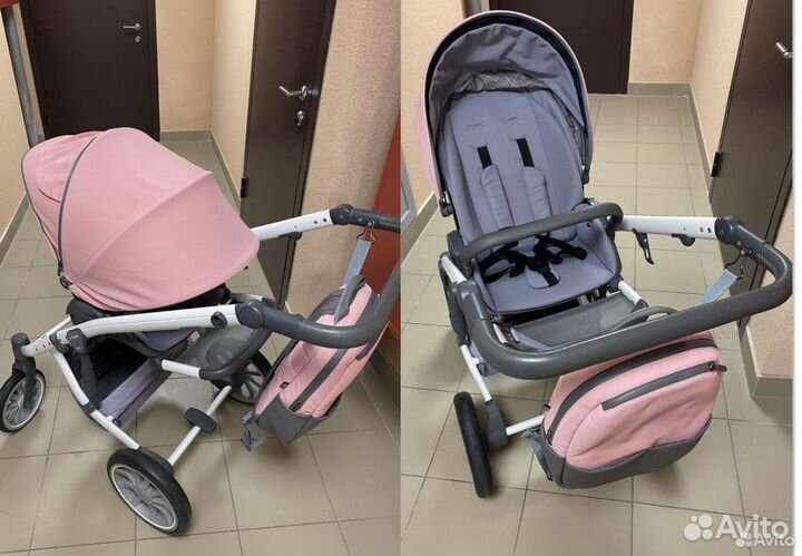 Коляска anex m type 2 в 1 розовая