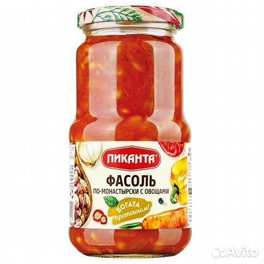 Фасоль Пиканта по-монастырски с овощами 530 г