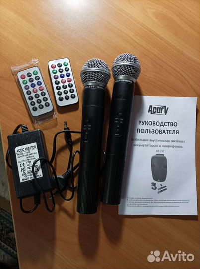 Колонка с аккумулятором + 2 микрофона/обмен