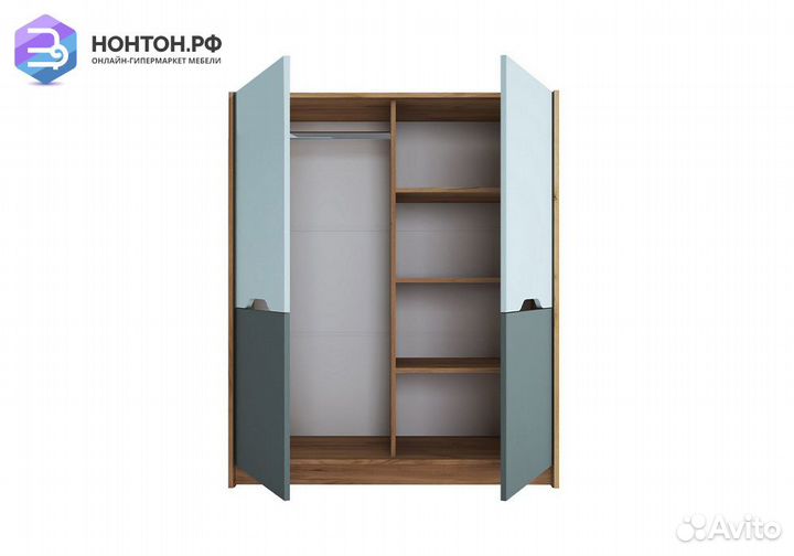 Шкаф двухдверный Rich шк-004 дуб крафт золотой / м