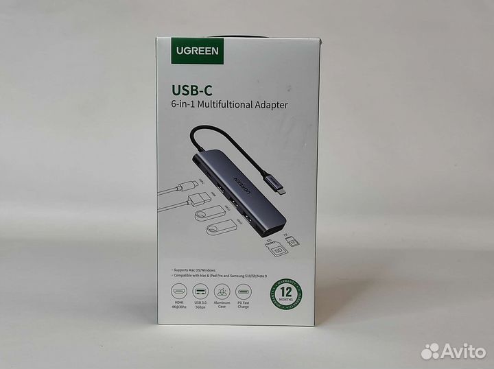 USB Hub (хаб) Ugreen USB-C 6in1 (70411) новый