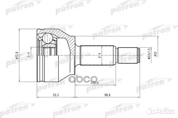 Шрус наружн к-кт 25x52.9x20 ford: Fusion 02- PC