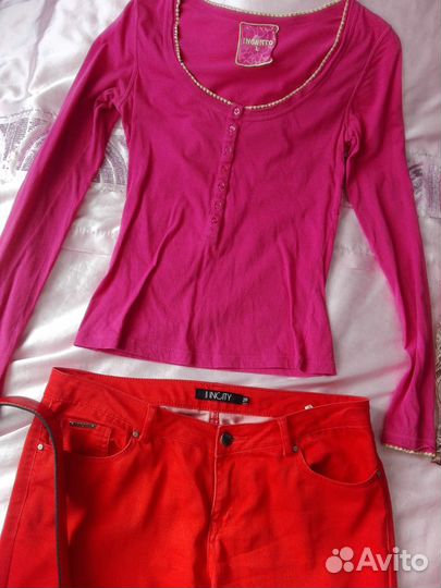 Джинсы инсити29р+блузка,кофта44-46