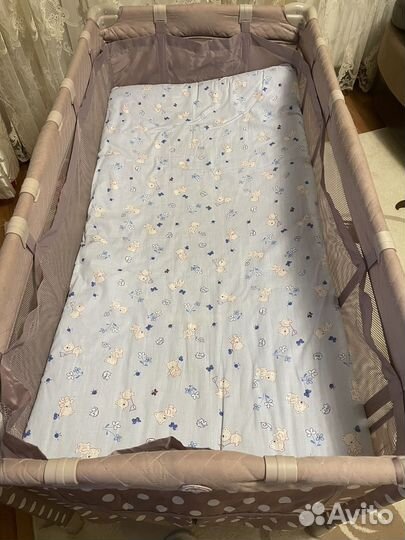 Манеж кровать happy baby с матрасом