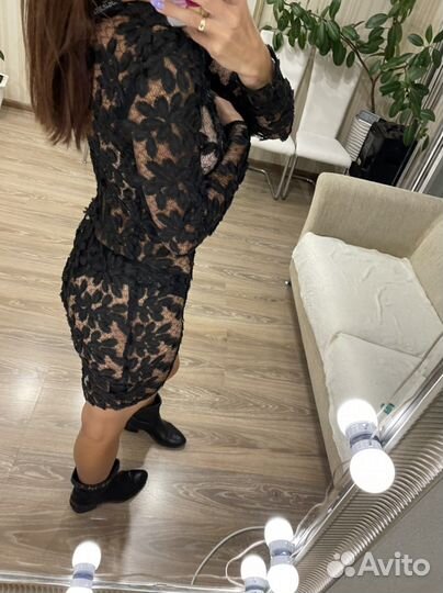 Летнее платье mango 42р прозрачное