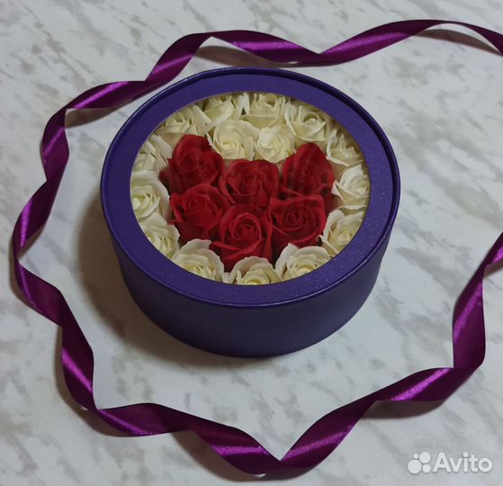 Мыльные розы подарочный набор сердце