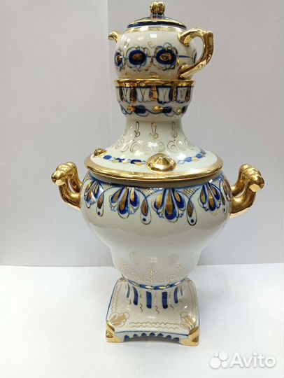 Самовар шкатулка Гжель