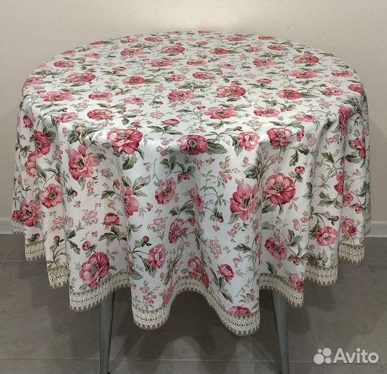 Скатерть круглая 157см -№7-1, хлопковая