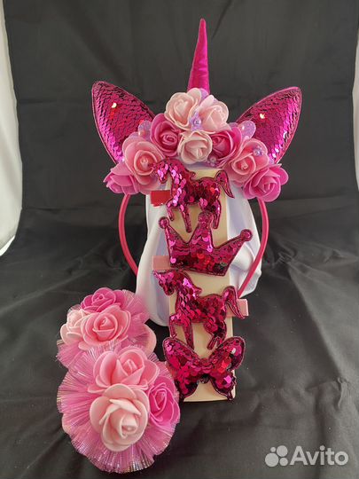 Комлект из ободка и заколок для праздников