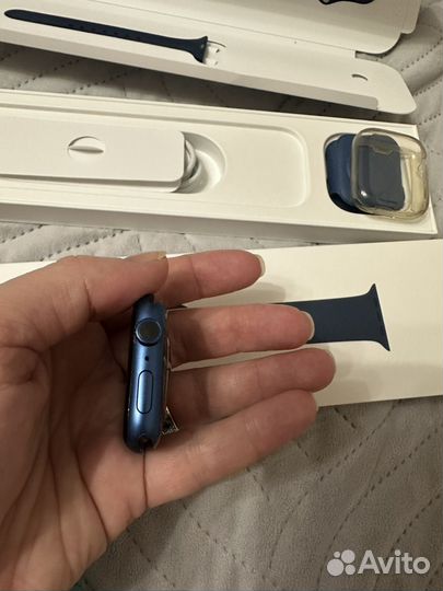 Часы apple watch 7 45 mm blue