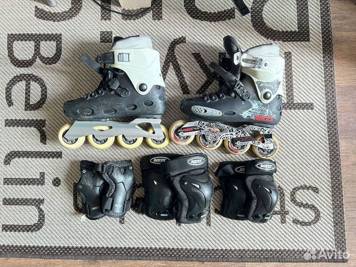 Роликовые коньки Roces metropolis + защита, 42р