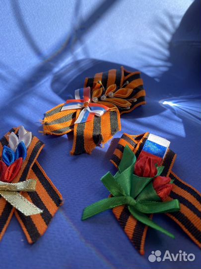 Георгиевская лента брошь handmade