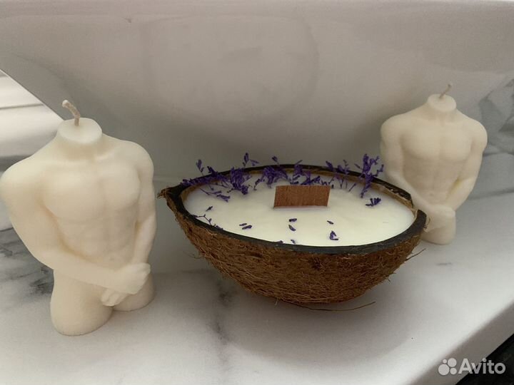 Массажные, натуральные спа свечи ручной работы