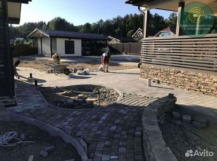 Тротуарная плитка с укладкой